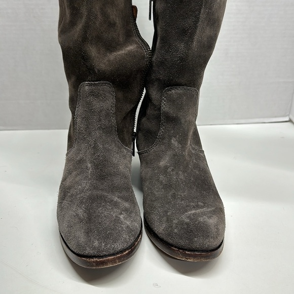Frye Clara Boots Tall Over the Knee High Heeled Boot Shoes Suede Gray Size 7 - Picture 2 of 7